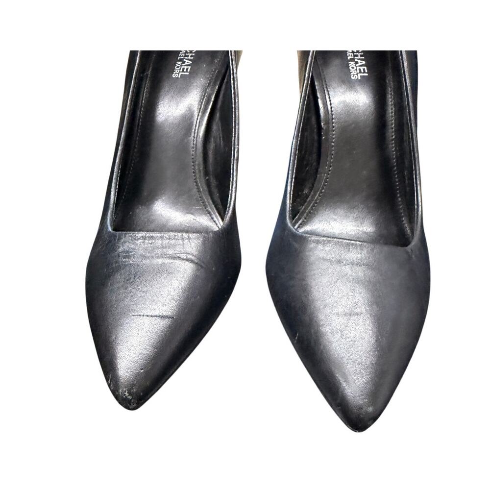 Michael Kors Black Leather Pointed Toe Pumps Heels Women Size 8M Classic Dress - Picture 2 of 6